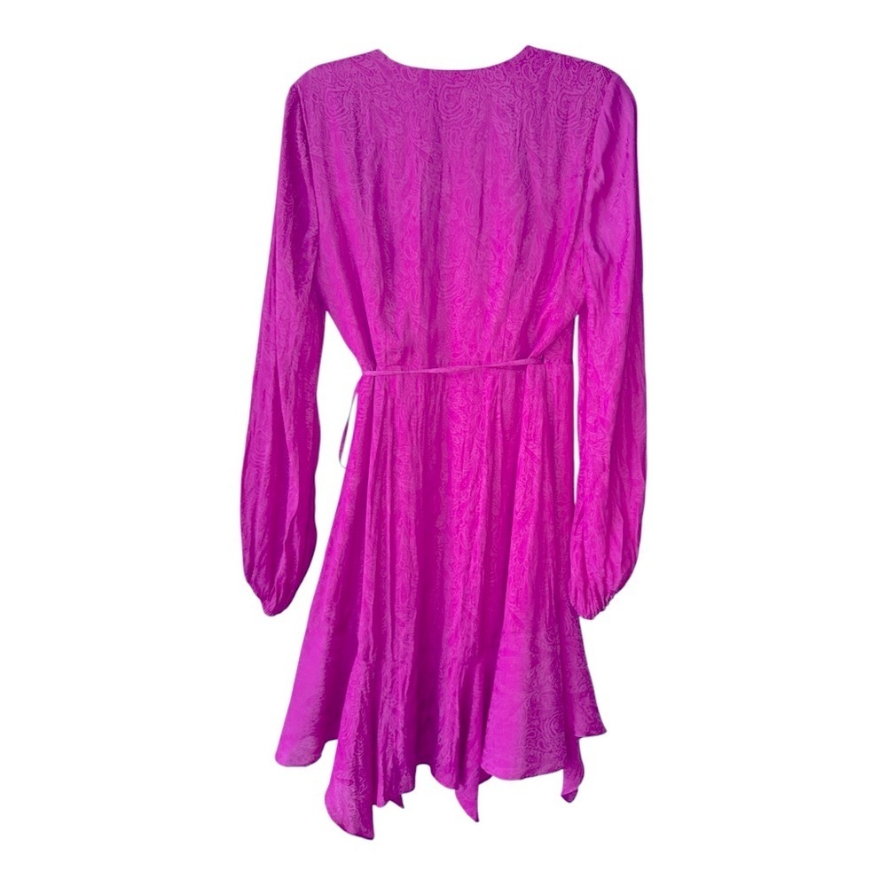 GUESS Medium Women's Hanna Collection PINK FUCHSIA PAISLEY WRAP DRESS NWT - Picture 5 of 9